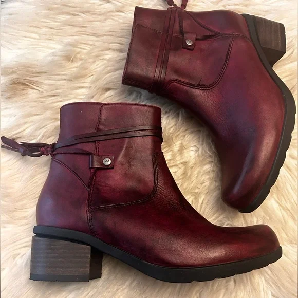 WOLKY ‘Idalia’ Oxblood Leather Booties - Picture 3 of 15